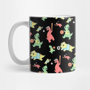 Dinosaurs playing sport pattern Mug